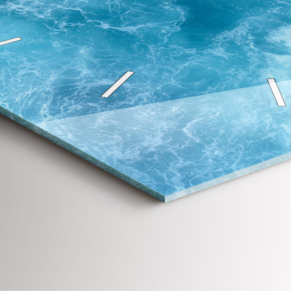 Szögletes fali üvegóra Tengervíz