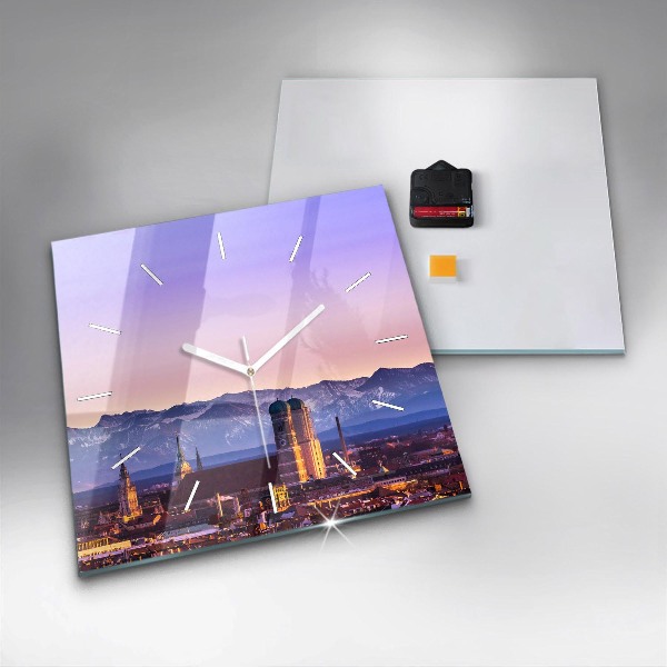 Szögletes fali üvegóra Német Alpok München