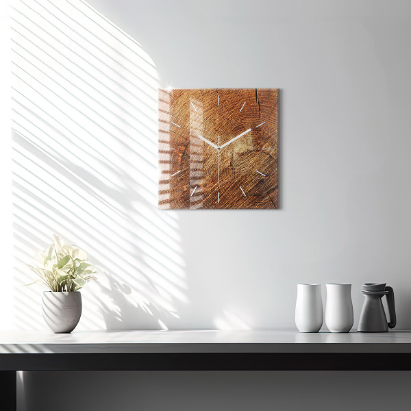 Szögletes fali üvegóra Öreg fatönk