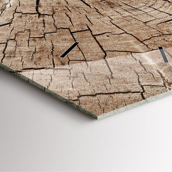 Szögletes fali üvegóra Régi fa tuskó