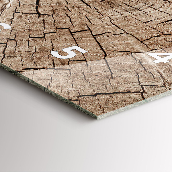 Szögletes fali üvegóra Régi fa tuskó