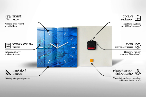Szögletes fali üvegóra Narancs