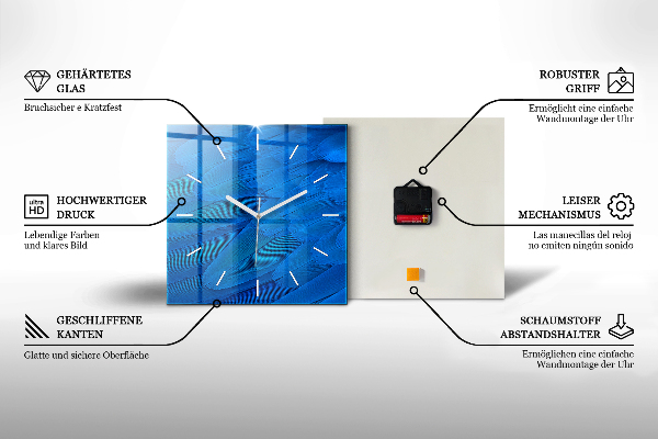 Szögletes fali üvegóra Narancs