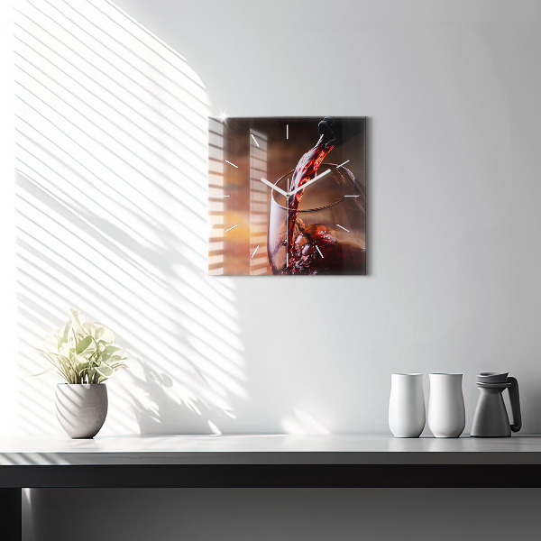 Szögletes fali üvegóra Egy pohár vörösbor