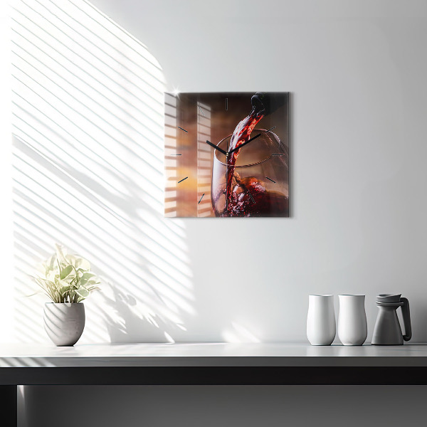 Szögletes fali üvegóra Egy pohár vörösbor