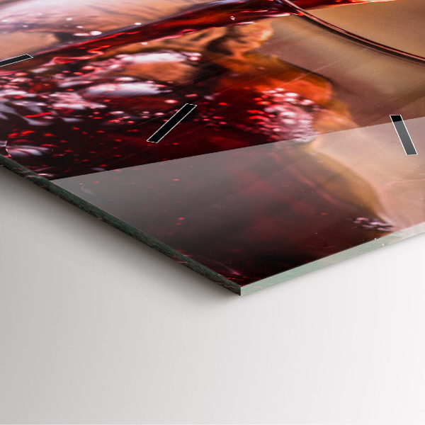 Szögletes fali üvegóra Egy pohár vörösbor