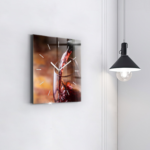 Szögletes fali üvegóra Egy pohár vörösbor