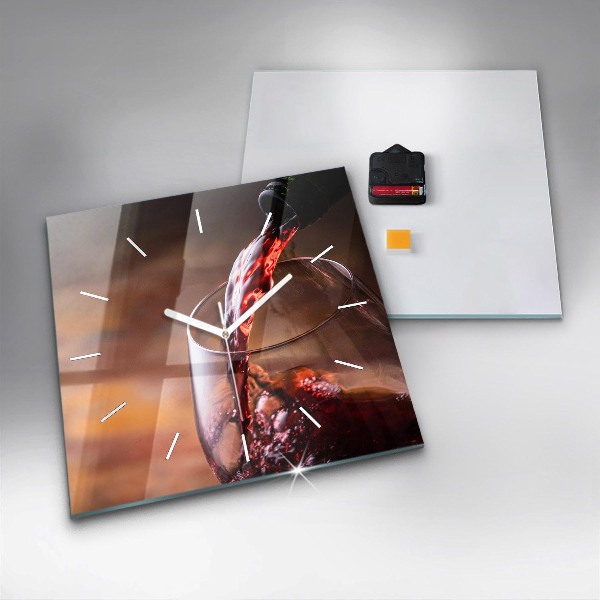 Szögletes fali üvegóra Egy pohár vörösbor