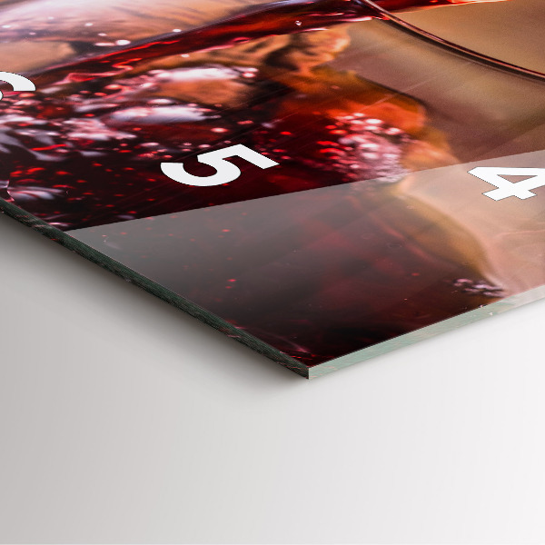 Szögletes fali üvegóra Egy pohár vörösbor