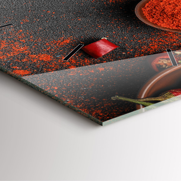 Szögletes fali üvegóra Piros paprika