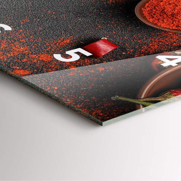 Szögletes fali üvegóra Piros paprika