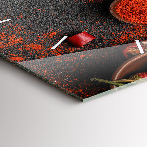 Szögletes fali üvegóra Piros paprika