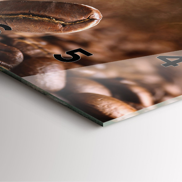 Szögletes fali üvegóra Kávébab