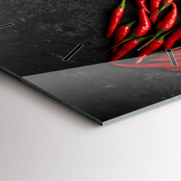 Szögletes fali üvegóra Paprika szíve