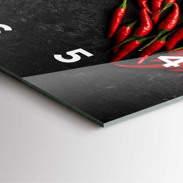 Szögletes fali üvegóra Paprika szíve