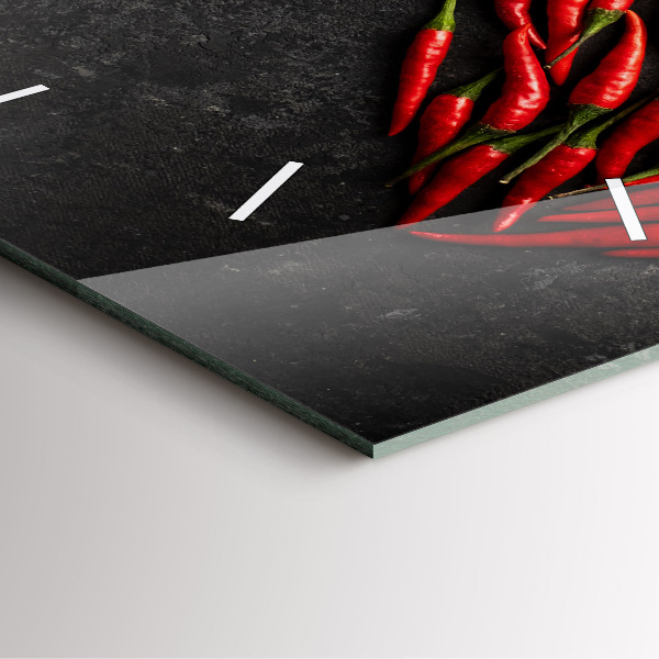 Szögletes fali üvegóra Paprika szíve