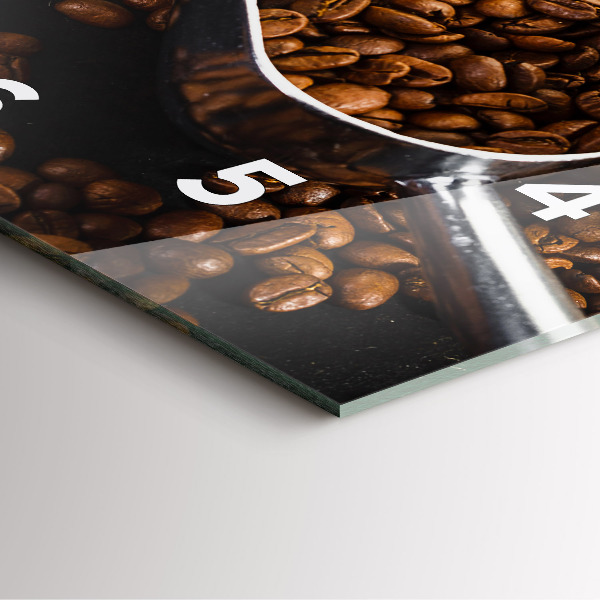 Szögletes fali üvegóra Egy zacskó kávébab