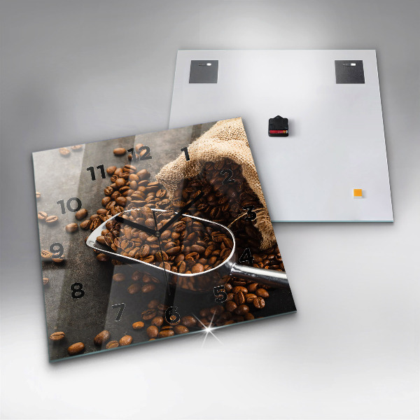 Szögletes fali üvegóra Egy zacskó kávébab