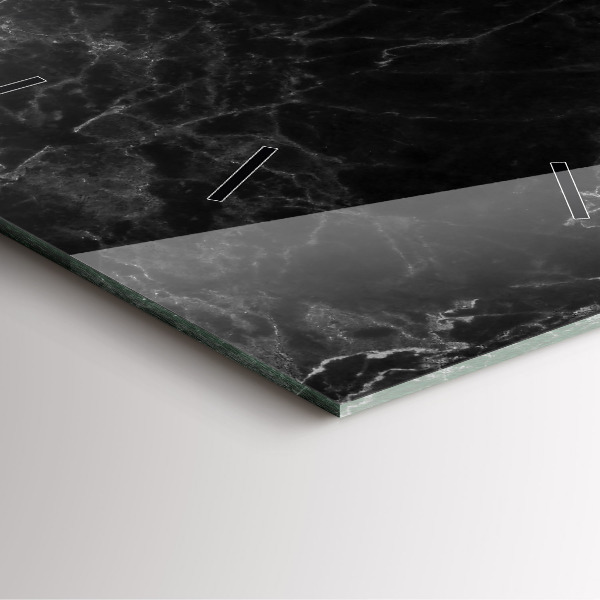 Szögletes fali üvegóra Sötét márvány