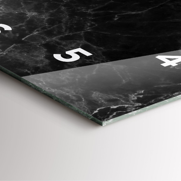 Szögletes fali üvegóra Sötét márvány