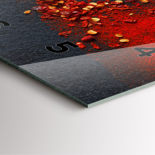 Szögletes fali üvegóra Pirospaprika fűszerezés