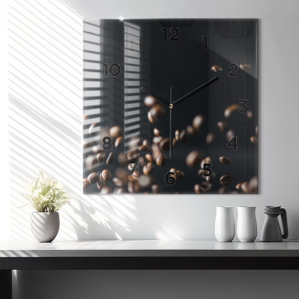 Szögletes fali üvegóra Kávébab