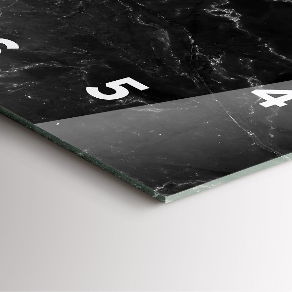 Szögletes fali üvegóra Fekete márvány