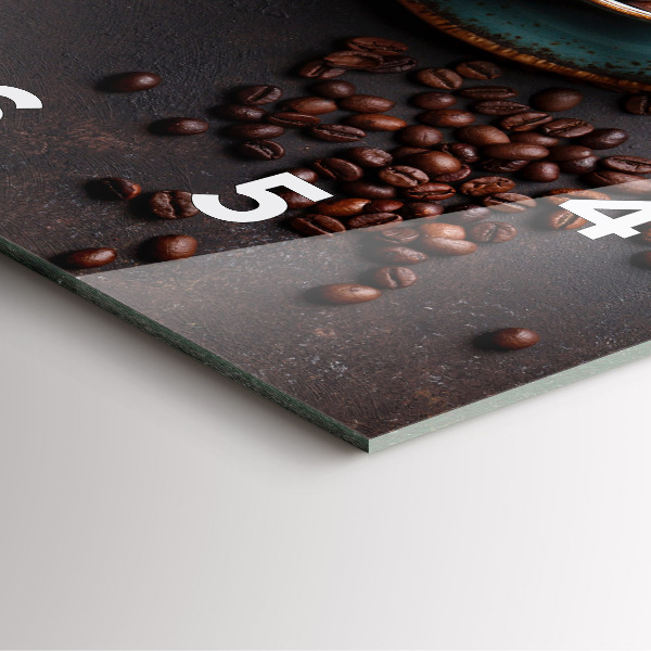 Szögletes fali üvegóra Egy csésze kávét