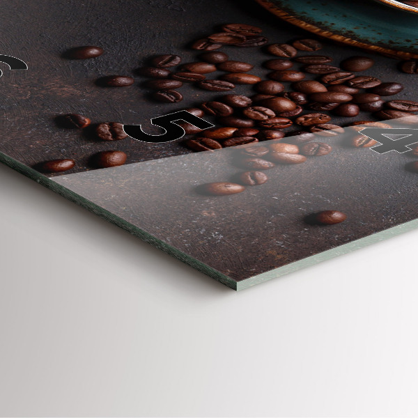 Szögletes fali üvegóra Egy csésze kávét