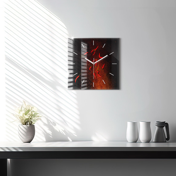 Szögletes fali üvegóra Chili paprika