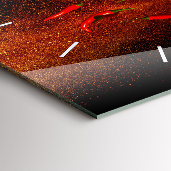 Szögletes fali üvegóra Chili paprika