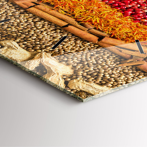 Szögletes fali üvegóra Fűszerek sorai