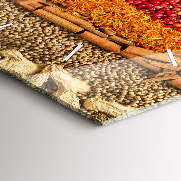 Szögletes fali üvegóra Fűszerek sorai