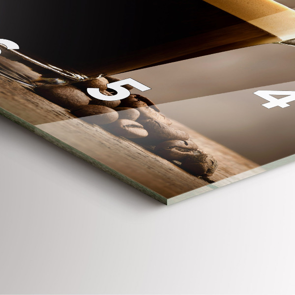 Szögletes fali üvegóra Egy csésze kávét