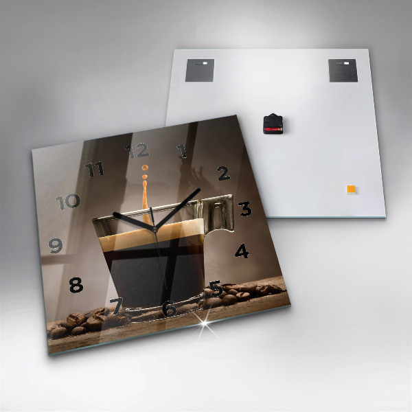 Szögletes fali üvegóra Egy csésze kávét