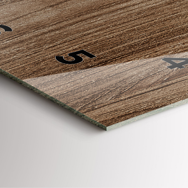 Szögletes fali üvegóra Sötét fa