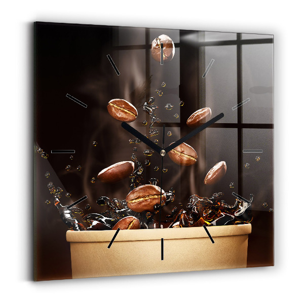 Szögletes fali üvegóra Forró kávé