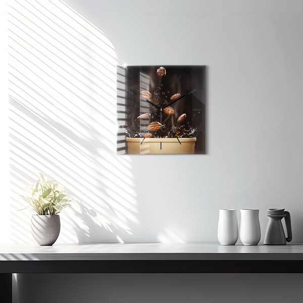 Szögletes fali üvegóra Forró kávé