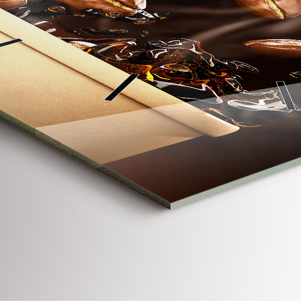 Szögletes fali üvegóra Forró kávé