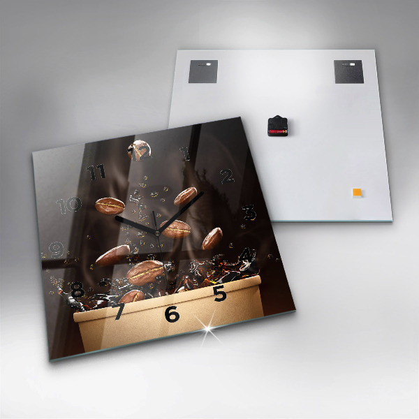 Szögletes fali üvegóra Forró kávé