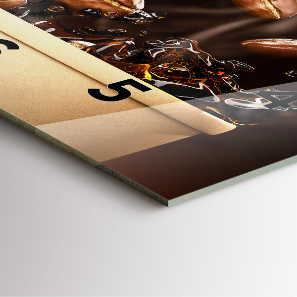 Szögletes fali üvegóra Forró kávé