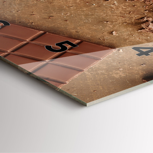 Szögletes fali üvegóra Csokoládé szeletek