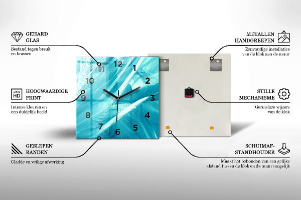 Szögletes fali üvegóra Csokoládé szeletek