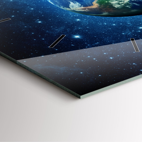 Szögletes fali üvegóra Föld és galaxis – NASA