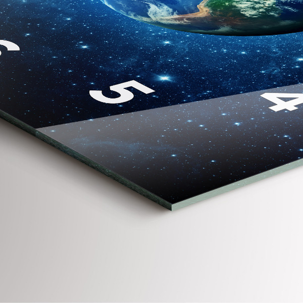 Szögletes fali üvegóra Föld és galaxis – NASA