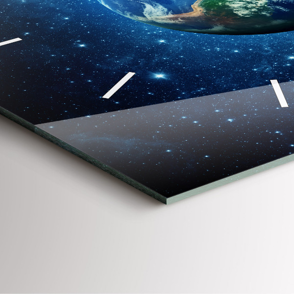 Szögletes fali üvegóra Föld és galaxis – NASA