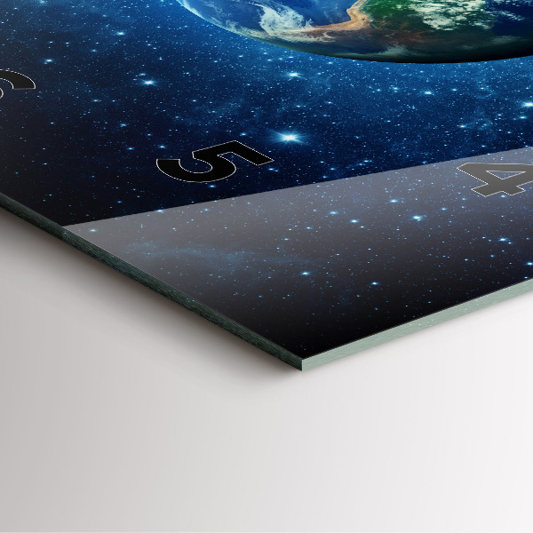 Szögletes fali üvegóra Föld és galaxis – NASA