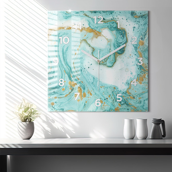 Szögletes fali üvegóra Márvány textúra