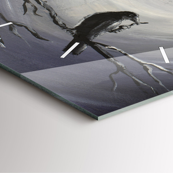 Szögletes fali üvegóra Holló a holdfényben