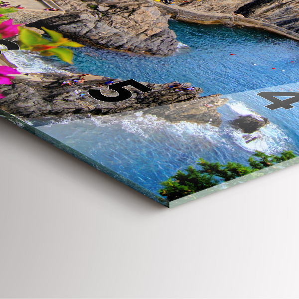 Szögletes fali üvegóra Cinque Terre-part